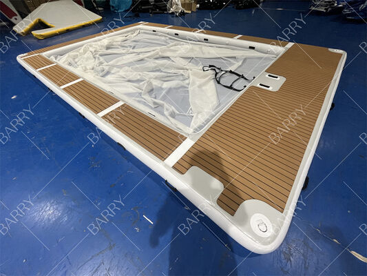 Piscina inflable de medusa y yate con tubo de punto de caída para piscina de mar con red