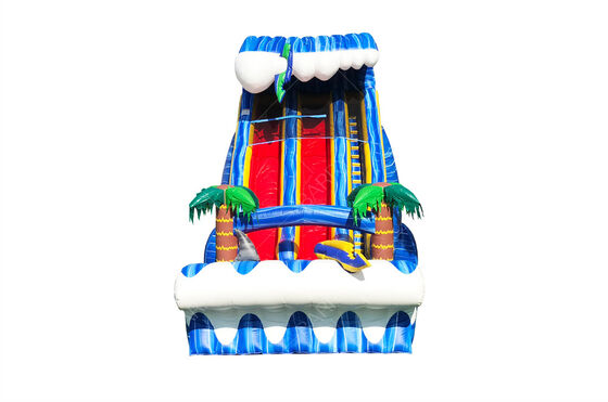 Tobogán de doble carril para niños y adultos, de grado comercial, grande, para exteriores, de 24 pies, con diseño de TIBURÓN