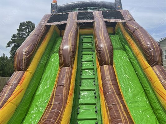 Venta caliente Dinosaurio comercial tobogán de agua inflable con piscina para niños