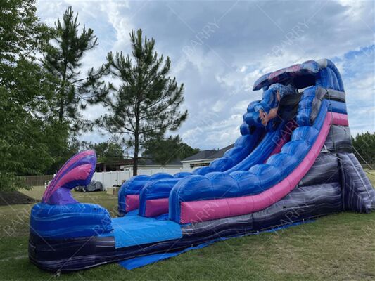 Tobogán inflable con temática de sirenas para niños, para jugar y entretenerse al aire libre