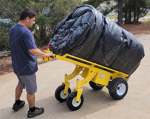 Carretilla elevadora eléctrica de 4 ruedas para trabajos pesados con cabrestante para levantar casas inflables