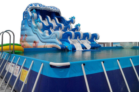 Piscina rectangular de acero modificada para requisitos particulares del marco metálico del PVC ultra para el parque del agua