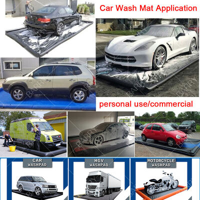 El piso de lavado móvil ecológico, el piso de lavado de automóviles, el colector de agua inflable.