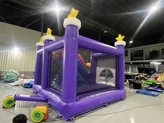 Casa de salto de unicornio de grado comercial con diapositiva de estrella arco iris combo inflable con tema para niños Fiestas y eventos