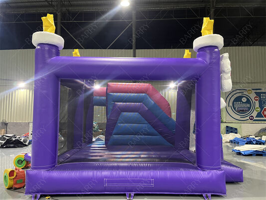 Casa de salto de unicornio de grado comercial con diapositiva de estrella arco iris combo inflable con tema para niños Fiestas y eventos
