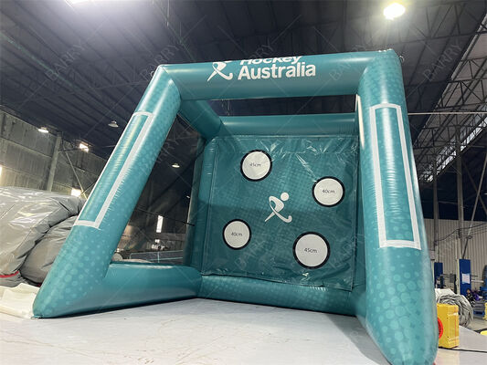 Portería inflable interactiva personalizada para práctica de tiro en hockey Australia