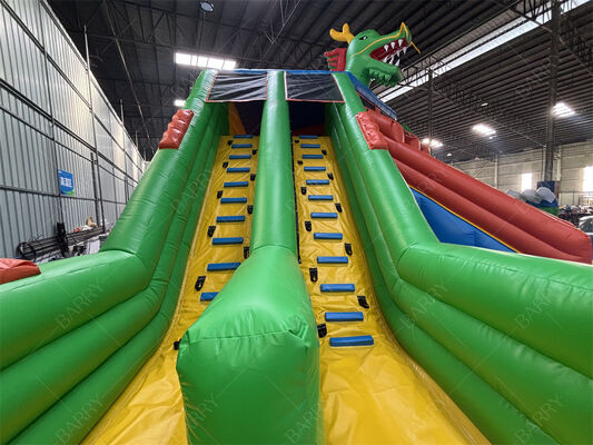 Parque acuático inflable de grado comercial para dragones, parque acuático de toboganes múltiples con piscina grande para parques de diversiones Festivales