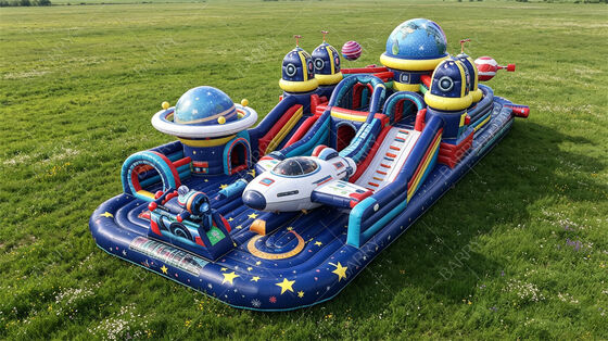 Espacio Extraterrestre Astronauta Jardín Inflable Parque Educativo Temático de Salto con Deslizamientos Planetarios PVC Comercial para Eventos Familiares y Actividades Escolares