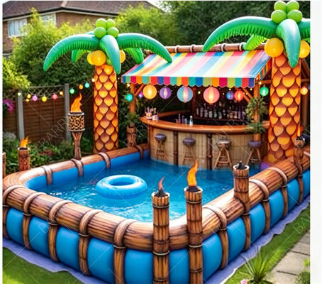 Bar de Piscina Flotante Inflable de Tiki Tropical