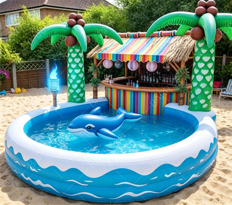 Bar de Piscina Flotante Inflable de Tiki Tropical