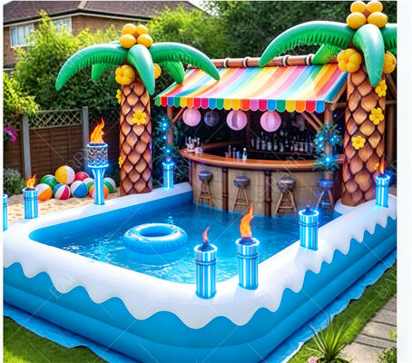 Bar de Piscina Flotante Inflable de Tiki Tropical