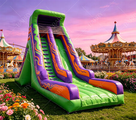 18 pies de altura Safari Tigre Impresión de tobogán de agua inflable