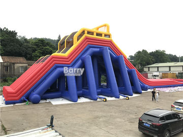 Tobogán acuático inflable gigante de la diapositiva/PVC de cuatro carriles con la piscina grande para los adultos