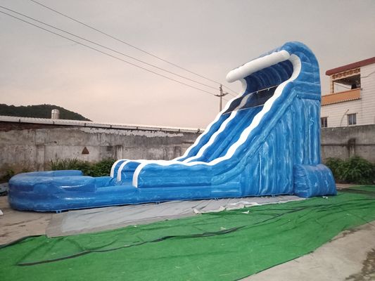 Los juegos inflables exteriores modelan el color azul de Aqua Inflatable Floating Water Slide por diversión