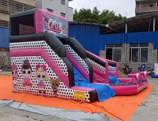 alquiler comercial inflable del PVC LOL Bounce House Slide Pink de 0.55m m