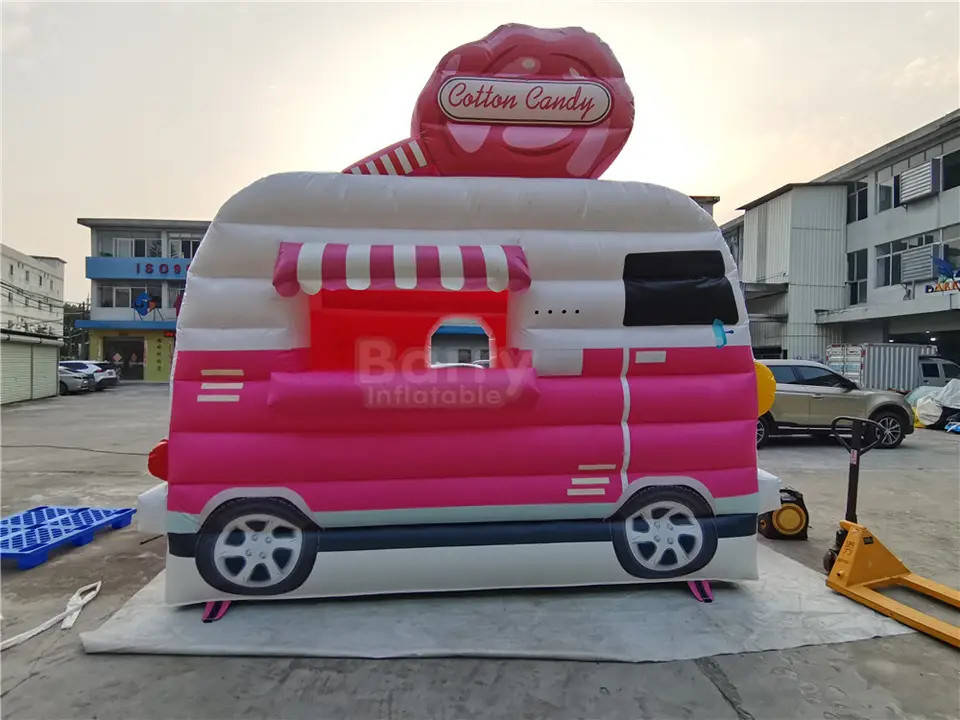 La lona explota a la gorila de salto del pequeño coche inflable de la cabina del soporte del helado de las casas de la despedida para los niños