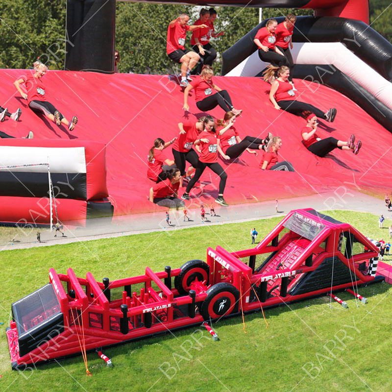 Uso Comercial PVC Inflatable 5k Correr Curso de Obstáculos Con Durabilidad Resistente al Fuego Y Kit de Reparación