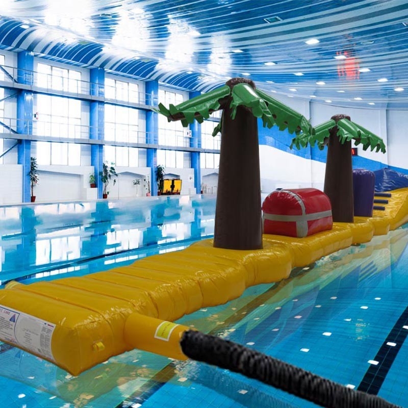 Correr obstáculos soldados impermeables Juegos acuáticos 13.8M Piratas Piscina de tesoros Inflable Correr en aguas profundas