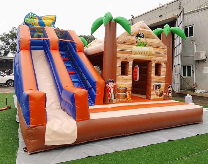 Palma segura y duradera castillo saltador pirata jungla casa saltadora con tobogán para niños adultos