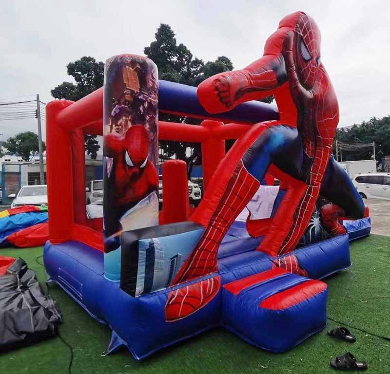 Casa de salto de Spiderman con tobogán para fiestas infantiles