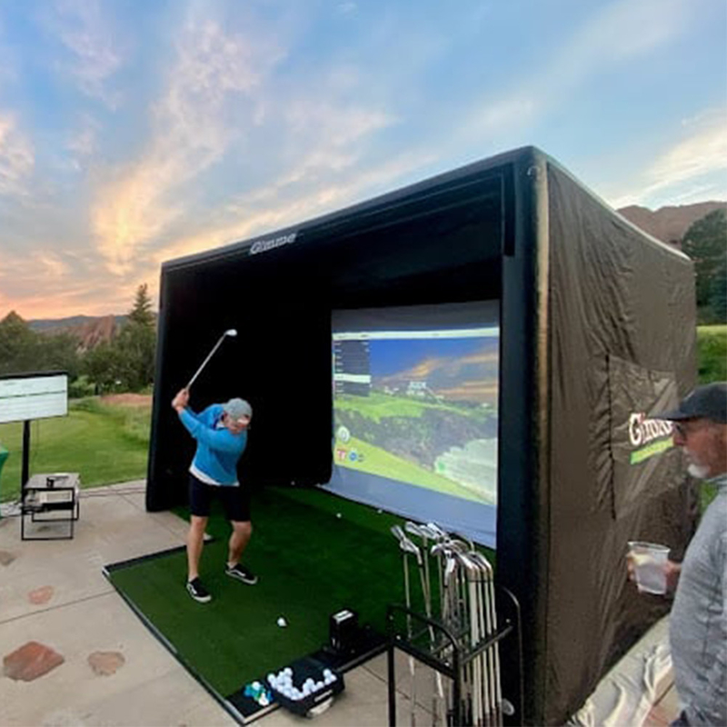 Cajera de entrenamiento de golf portátil simulador de golf inflable proyector tienda de tiro con pantalla