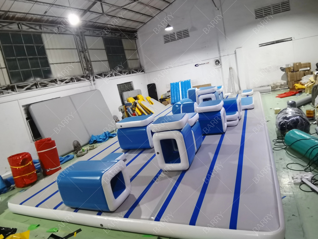 Pista de aire inflable Tapón de gimnasia para gimnasia para adultos Guerrero ninja Curso de obstáculos Parkour Pista aérea