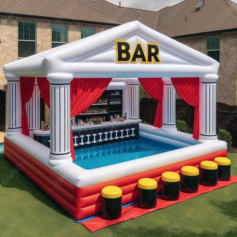 Bar de piscina de agua inflable flotante en el patio trasero con piscina Bar de piscina inflable para adultos y niños Juego de fiesta deporte