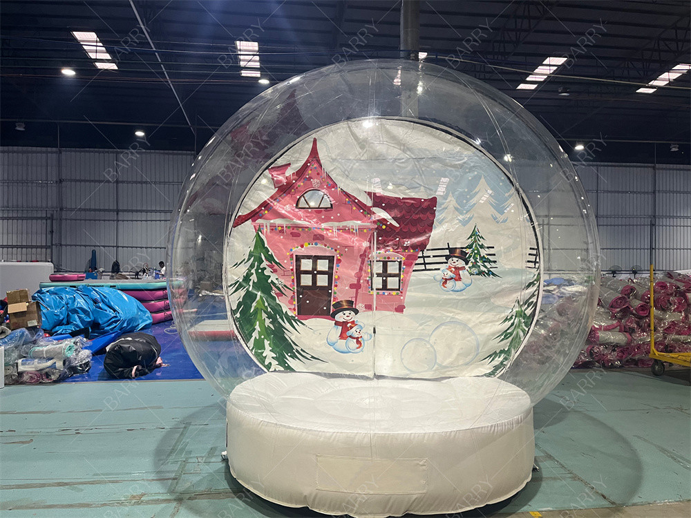 Decoración de club nocturno de 3m de Navidad Tienda de globo de nieve transparente Inflable Casa de Santa Santa Grotto Oxford Tienda de burbujas de Navidad