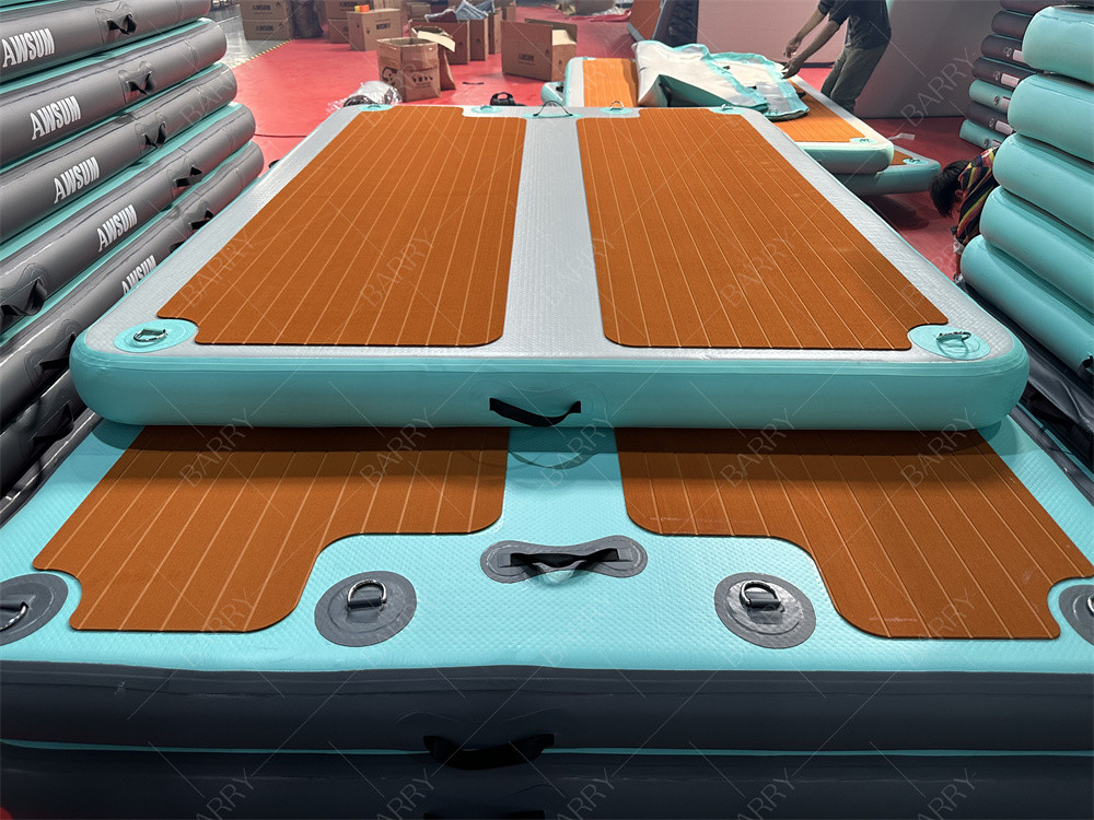 2.4×1.8x0.15m Dropstitch Botes inflables Jet Ski Dock Agua Natación flotante Islas