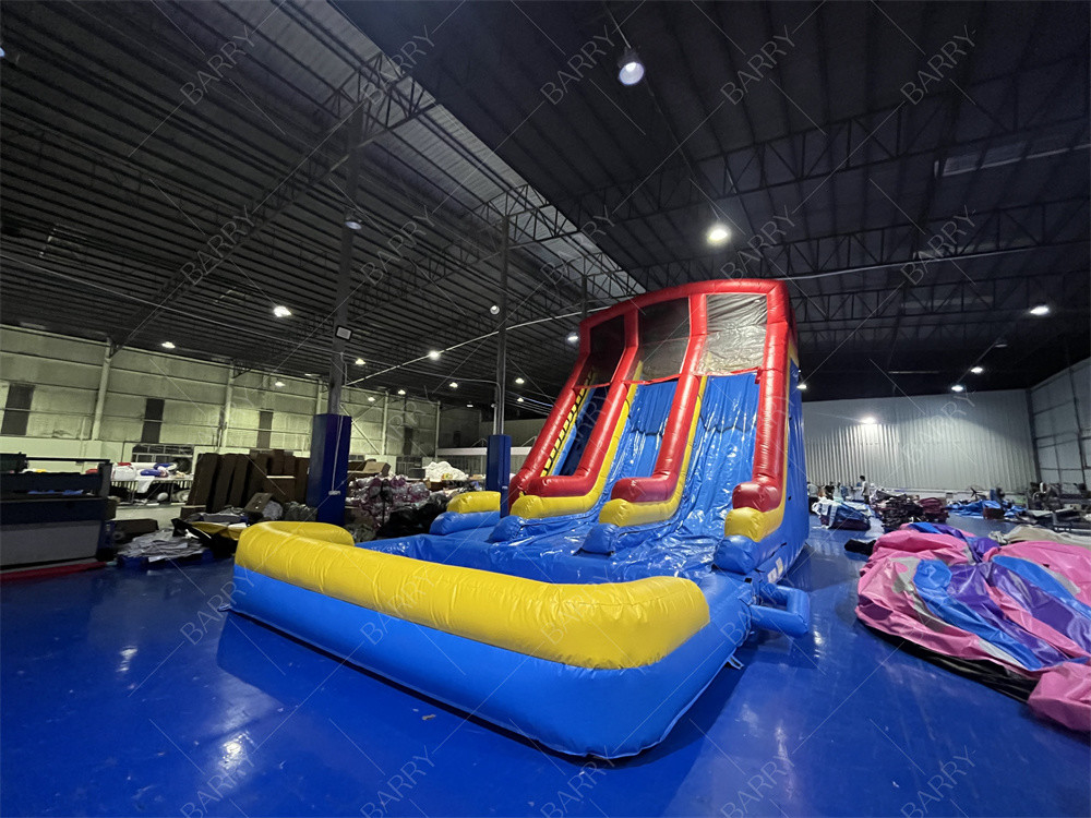 10.5x5.4x6.6m comercial de doble carril gigante deslizamiento de agua inflable saltador de salto luna rebotar toboganes de agua para adultos piscina