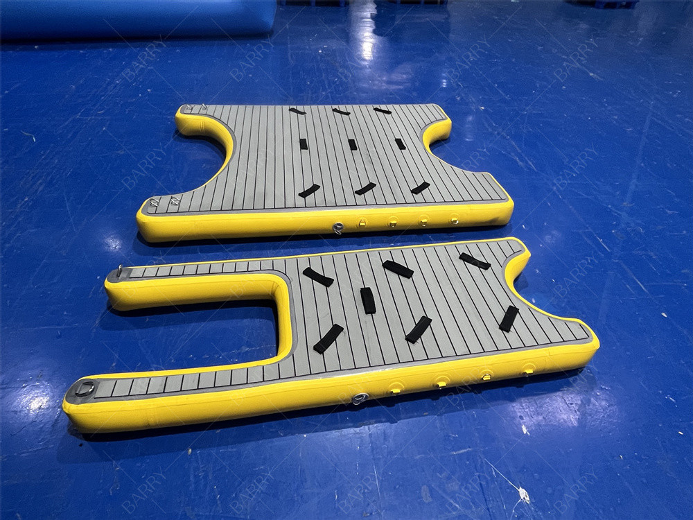 Drop Stitch plataforma de natación inflable muelle flotante, estación de plataforma de muelle inflable U para botes y jet ski