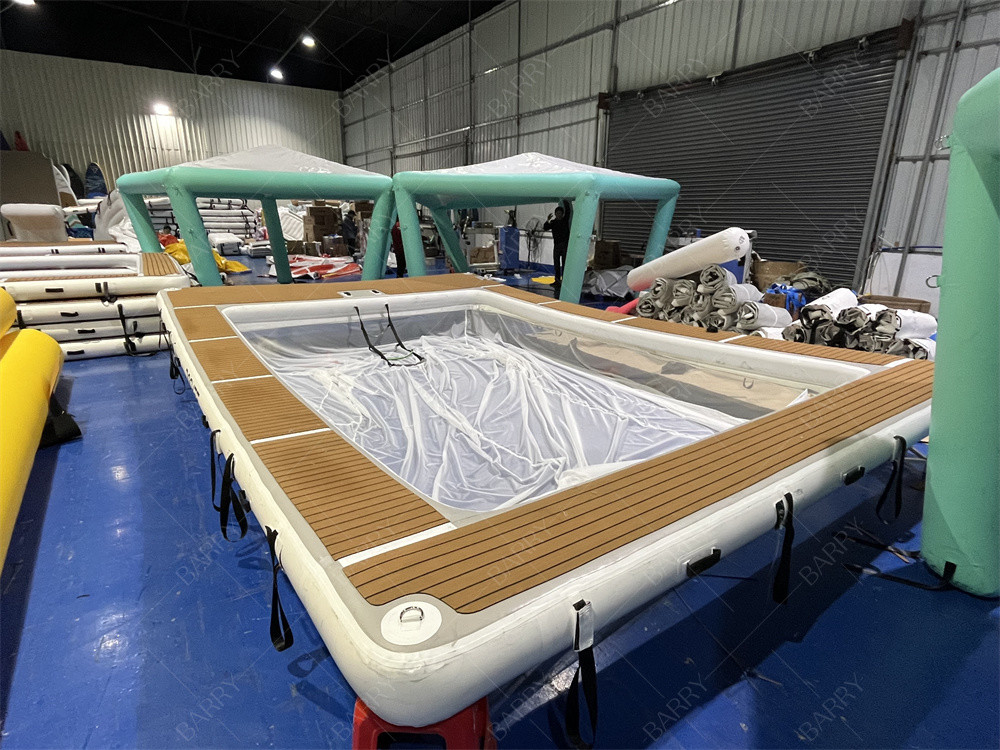 Nueva piscina flotante de mar flotante portátil, protector contra el océano, piscina con recinto de redes para yates.