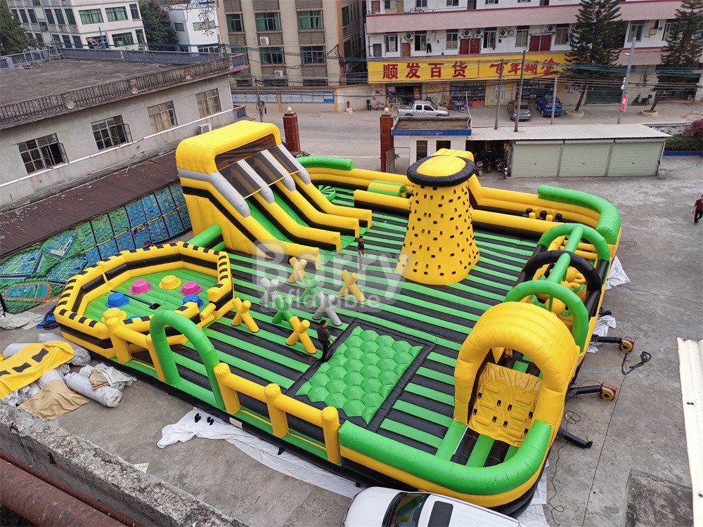 Gran Parque Temático Inflable de Agua Seca Nacional Interior Gran Casa de Salto Con Limpieza Juego Deslizamiento de Escalada Pared