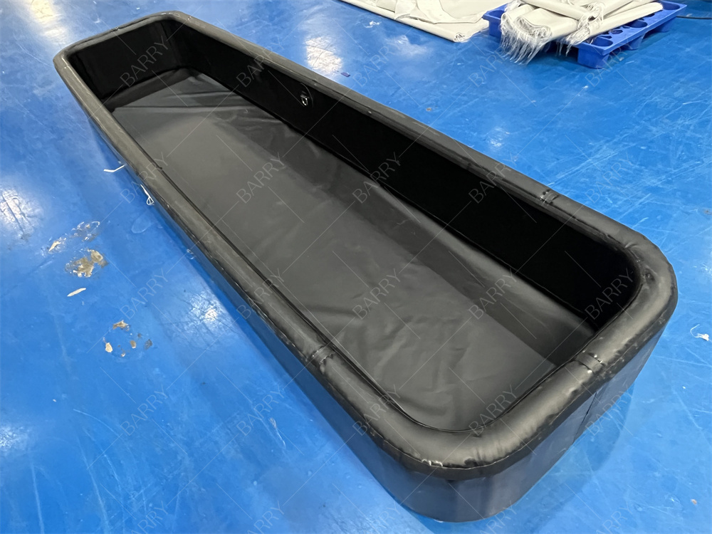 Piscina Inflable Rectangular Negra con Tecnología de Puntada Caída, Múltiples Cámaras de Aire, para Exteriores, Personalizable