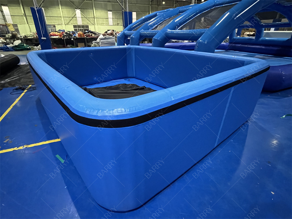 Bañera de Hielo Azul Oscuro Personalizada de PVC Drop Stitch Piscina Inflable con Tapa para Niños