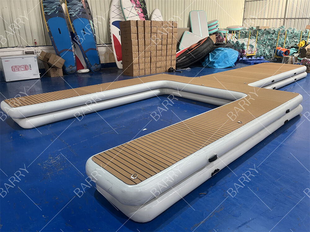 Muelle flotante inflable para moto acuática en isla flotante de agua, plataforma para embarcaciones a motor