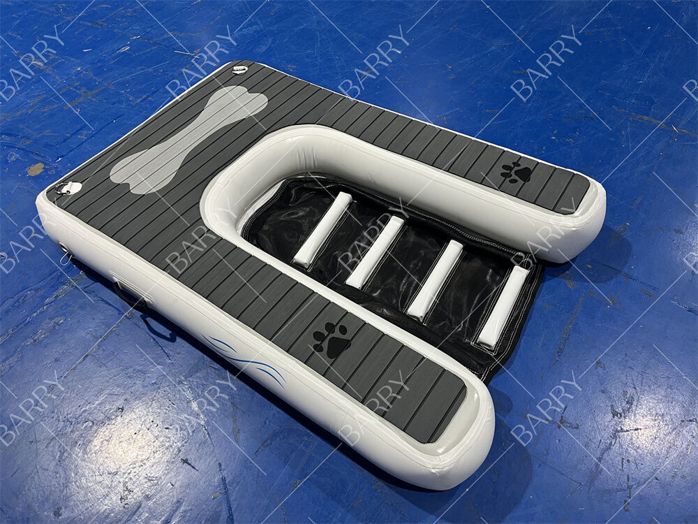 Plataforma de mascotas plegable para perros inflada Dock flotante de agua con Eva antideslizante