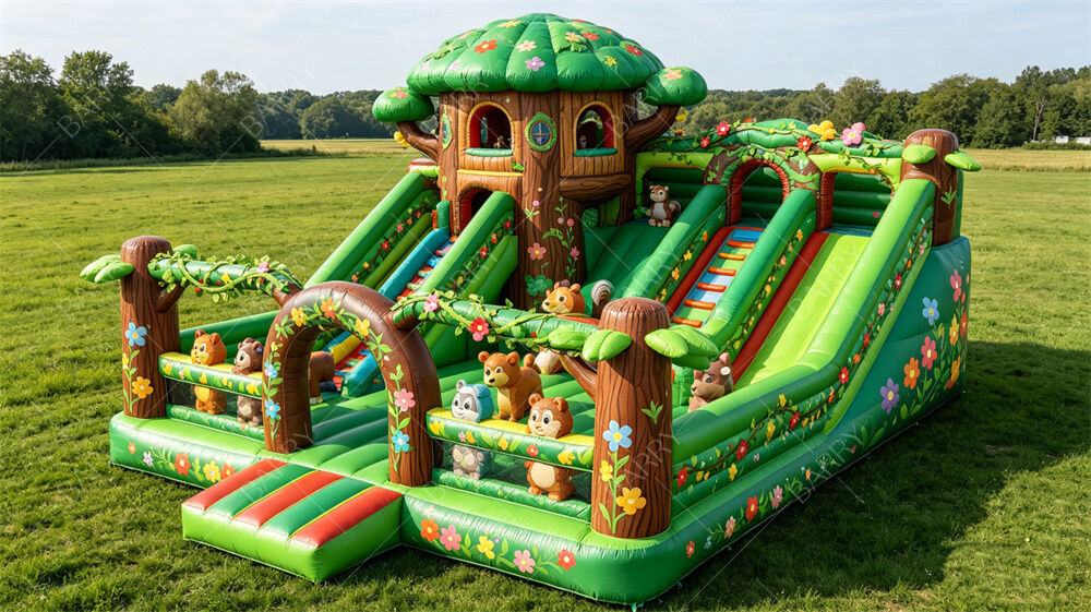 Casa del Árbol de la Selva Casa Inalámbrica Rebobina con Diapositivas Commercial Combo de Fiestas para Niños