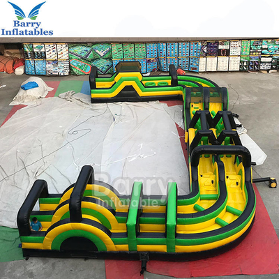Carrera de obstáculos inflable portátil de la lona del PVC para el adulto de la raza de obstáculo de los acontecimientos