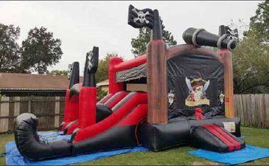 Diapositiva de salto modificada para requisitos particulares de la gorila del carril de la diapositiva inflable doble del pirata combinada