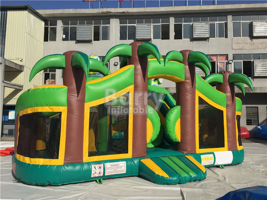 Patio inflable temático del castillo 0.55m m del PVC de la selva inflable comercial tropical de la diversión