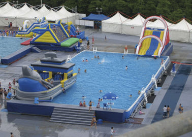 Parque de atracciones del tobogán acuático del verano sobre uso del equipo del patio de la piscina del metal de la tierra