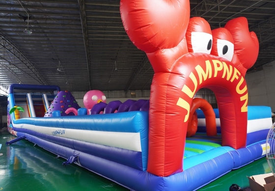 Carrera de obstáculos inflable al aire libre comercial colorida para el niño