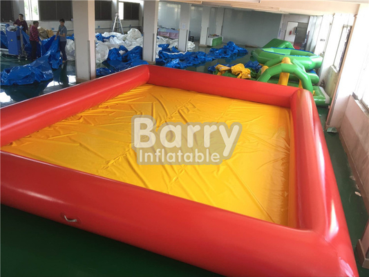 Piscina inflable amarilla y anaranjada del cuadrado para el patio de los niños