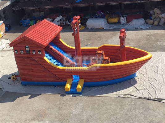 Diapositiva inflable de la casa de la despedida del barco combinado del barco pirata del Pvc para el partido