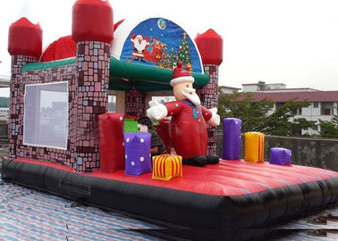 Patio inflable del niño de Jungel, castillo animoso al aire libre de la casa de Papá Noel