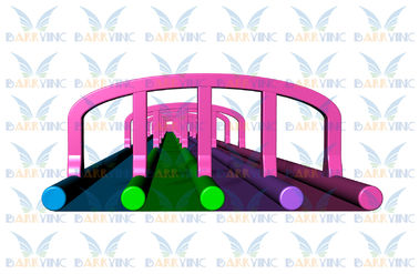 los 300m diapositiva colorida impresionante inflable de la diapositiva inflable gigante de cuatro carriles para el acontecimiento