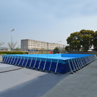 Piscina móvil con marco de metal de lona de 0,9 mm sobre piscinas inflables de tierra al aire libre