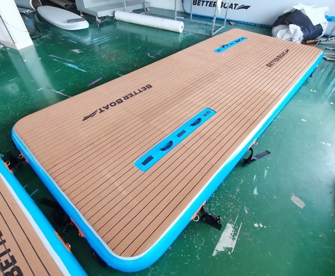 Puntada flotante inflable del descenso del muelle del jet ski del juego del agua de la plataforma del OEM