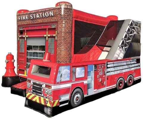 casa animosa combinada inflable del parque de bomberos de la gorila del PVC de 0.55m m con el ventilador